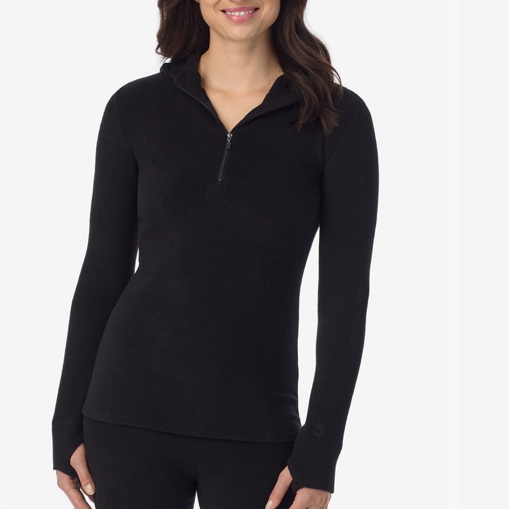 Cuddl duds half zip hoodie micro fleece sz M